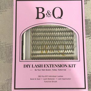 DIY Lash Extension Kit B&Q 280 PCS Individual, 0.07D 9-16MIX 30D 40D 50D Cluster